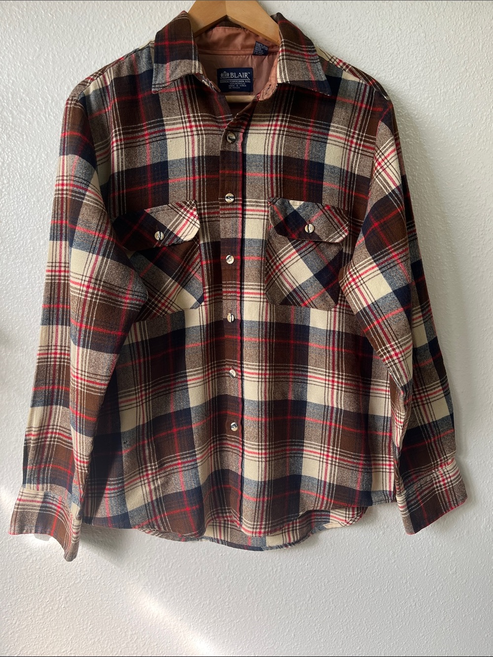 Vintage Blair Plaid Button Down Chore Shirt Men's Large